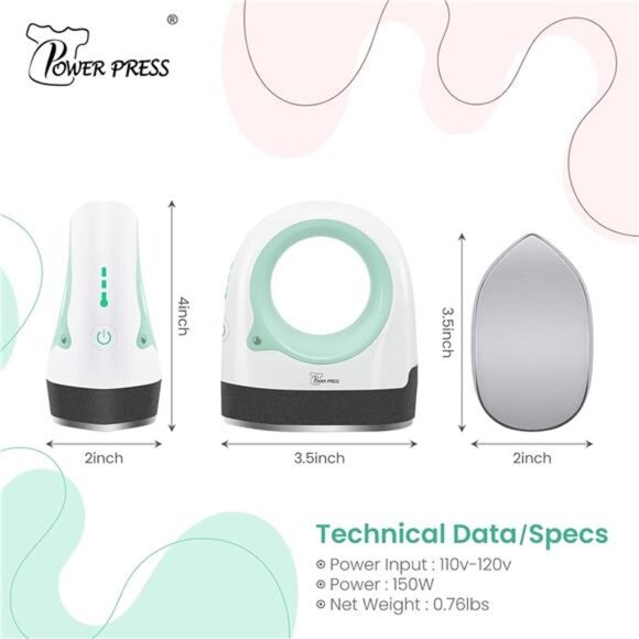 PowerPress Mini Heat Press Machine, Portable Heat Press Easy - Picture 6 of 7